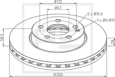 PE AUTOMOTIVE Тормозной диск 016.674-00A